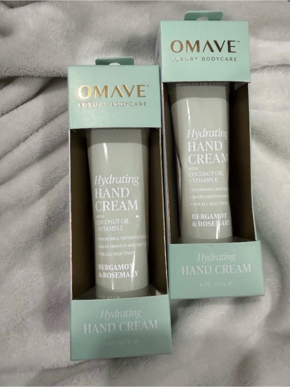 OMAVE LUXURY BODYCARE - Hydrating Hand Cream, Bergamot & Rosemary (Pack of 2)
